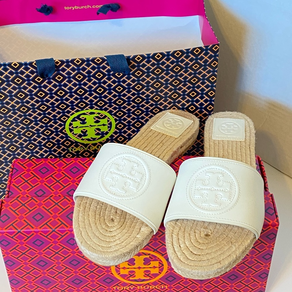 FIRM❗️❗️TORY BURCH Espadrilles Slide Nappa Leather